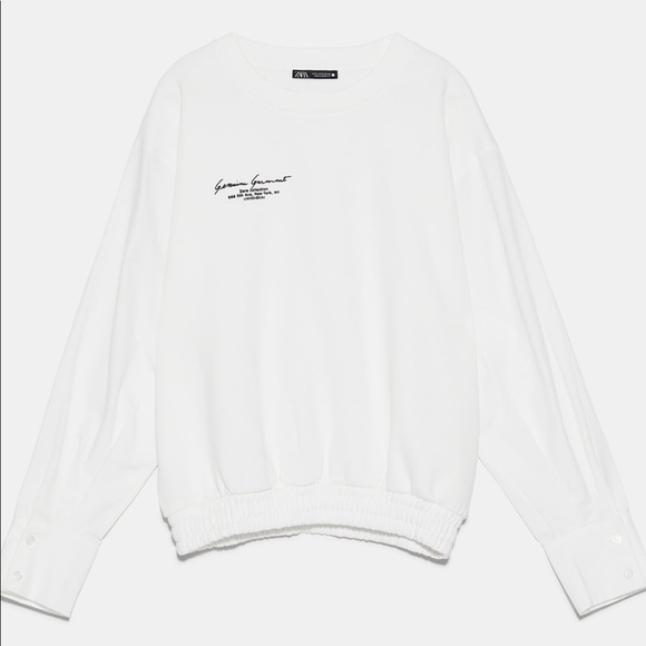 zara white sweatshirt